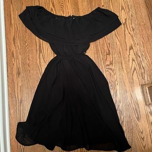 Boo curve and plus size 16 off the shoulder black midi dress